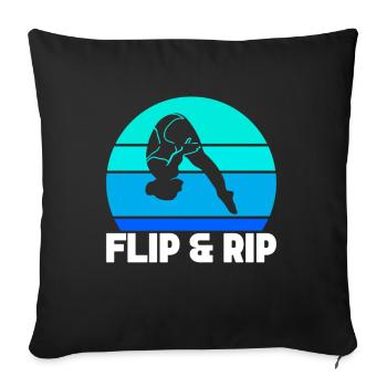 Diving diving board - Sofa pillow with filling 45cm x 45cm - black - Front