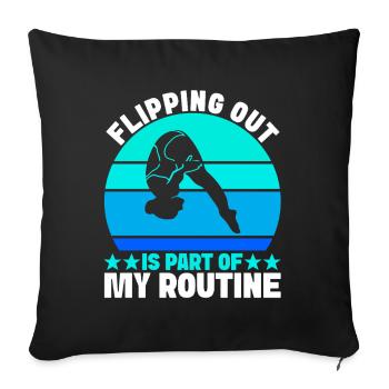 Diving diving board - Sofa pillow with filling 45cm x 45cm - black - Front