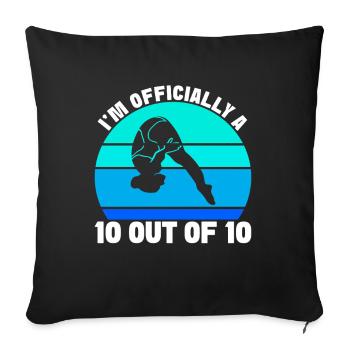 Diving diving board - Sofa pillow with filling 45cm x 45cm - black - Front