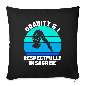 Diving diving board - Sofa pillow with filling 45cm x 45cm - black - Front