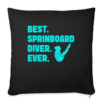 Diving diving board - Sofa pillow with filling 45cm x 45cm - black - Front