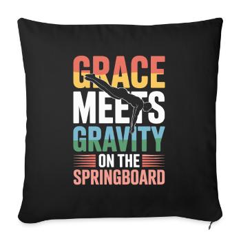 Diving diving board - Sofa pillow with filling 45cm x 45cm - black - Front