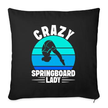 Diving diving board - Sofa pillow with filling 45cm x 45cm - black - Front