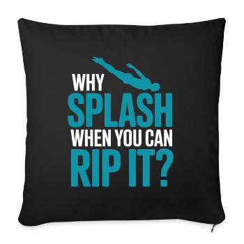 Diving diving board - Sofa pillow with filling 45cm x 45cm - black - Front