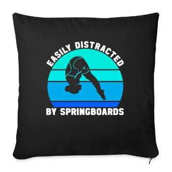 Diving diving board - Sofa pillow with filling 45cm x 45cm - black - Front