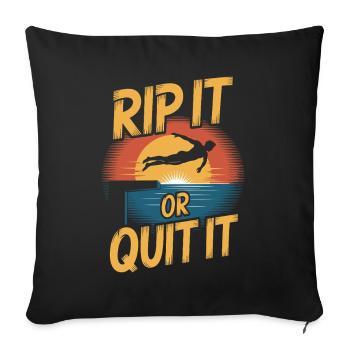 Diving diving board - Sofa pillow with filling 45cm x 45cm - black - Front