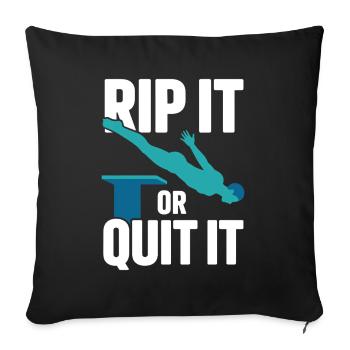 Diving diving board - Sofa pillow with filling 45cm x 45cm - black - Front
