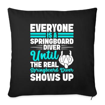 Diving diving board - Sofa pillow with filling 45cm x 45cm - black - Front