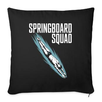 Diving diving board - Sofa pillow with filling 45cm x 45cm - black - Front
