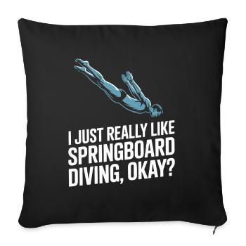 Diving diving board - Sofa pillow with filling 45cm x 45cm - black - Front