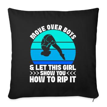 Diving diving board - Sofa pillow with filling 45cm x 45cm - black - Front