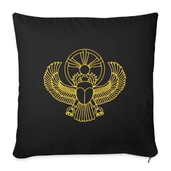 Scarab Sun Egypt Lucky Charm Protective Symbol - Sofa pillow with filling 45cm x 45cm - black - Front