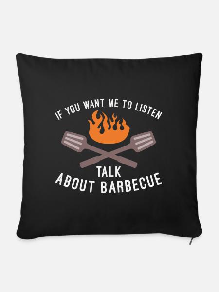 Sprechen Sie über Barbecue - Sofakissen mit Füllung 45 x 45 cm - Schwarz