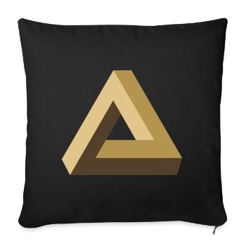 Tribar, optique, illusion, triangle, géométrie, maths - Coussin et housse de 45 x 45 cm - noir - Devant