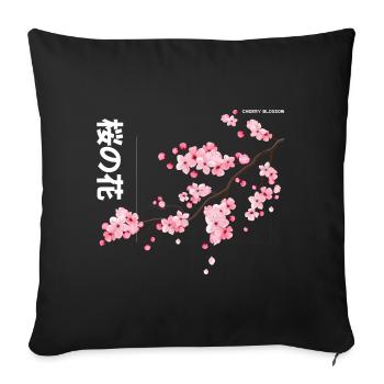 Cherry Blossom - Sofakissen mit Füllung 45 x 45 cm - Schwarz - Vorne