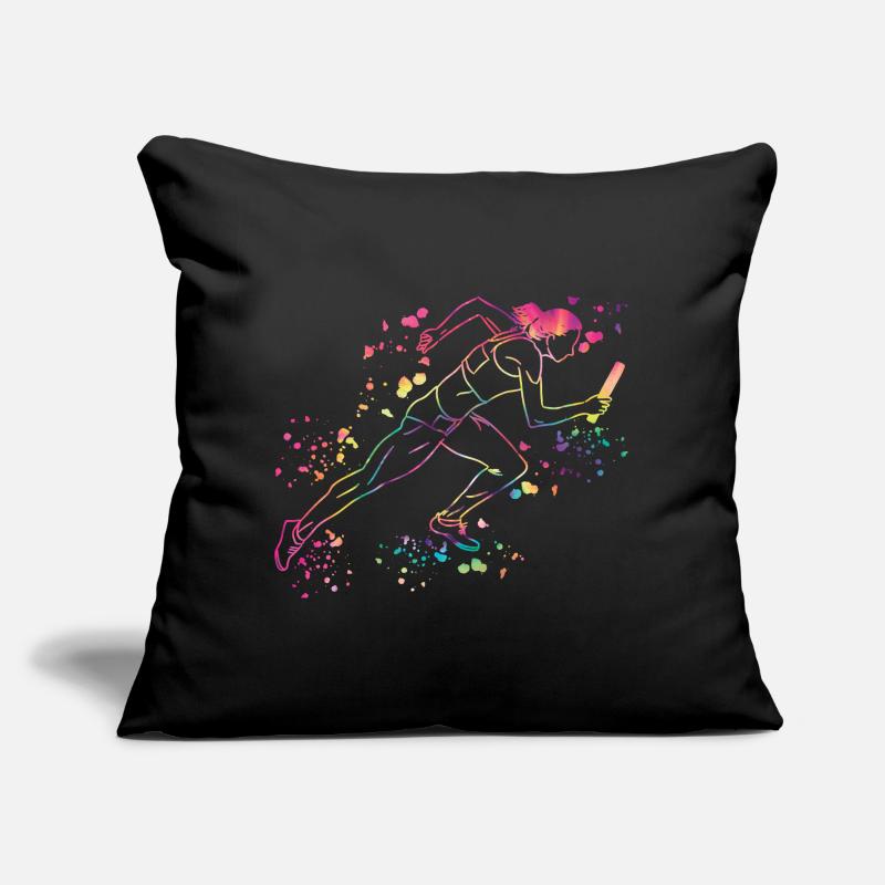 Coureur de relais, Course de relais, Course de relais, Course de relais Coussin et housse de 45 x 45 cm