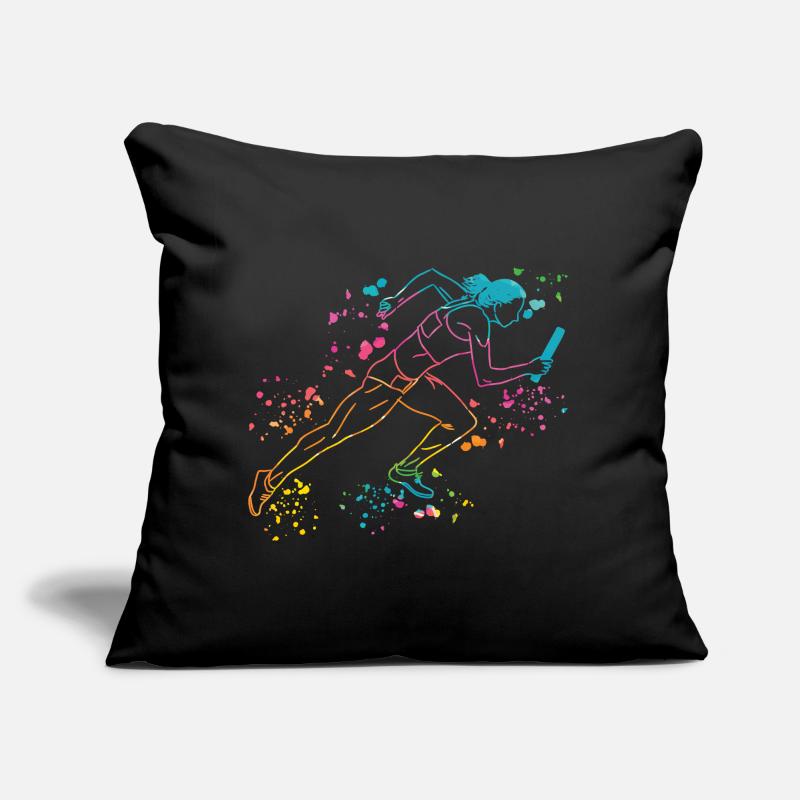 Coureur de relais, Course de relais, Course de relais, Course de relais Coussin et housse de 45 x 45 cm