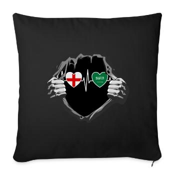 England und Saudi-Arabien Saudi-arabische Flaggen - Sofakissen mit Füllung 45 x 45 cm - Schwarz - Vorne