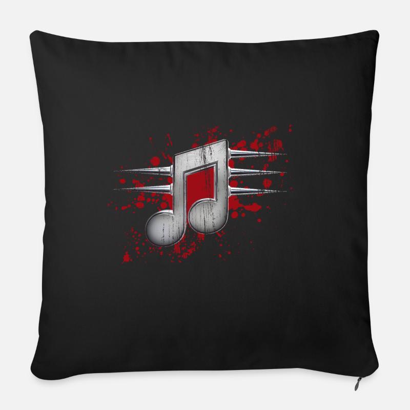 Musiknote mit Stacheln - Sofakissen mit Füllung 45 x 45 cm - Schwarz