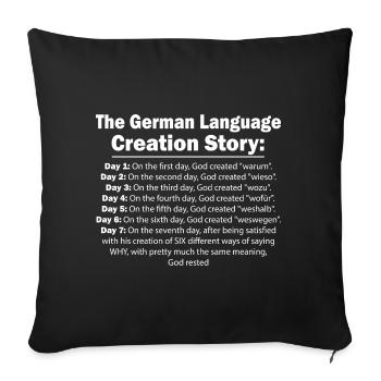 German language sarcasm funny teacher gift - Sofa pillow with filling 45cm x 45cm - black - Front