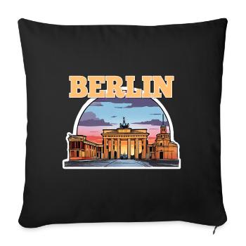 Berlin Brandenburg Gate - Sofa pillow with filling 45cm x 45cm - black - Front