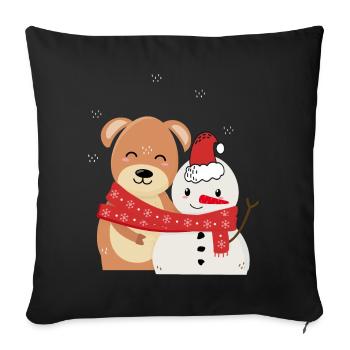 St. Nicholas Snowman - Sofa pillow with filling 45cm x 45cm - black - Front