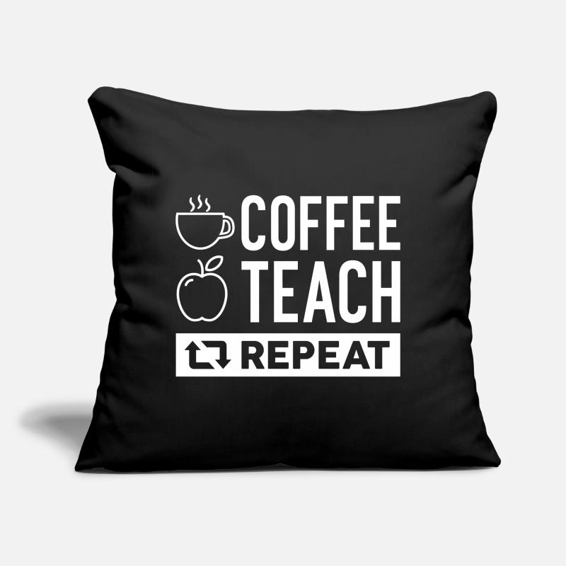 Café Enseigner répéter Coussin et housse de 45 x 45 cm