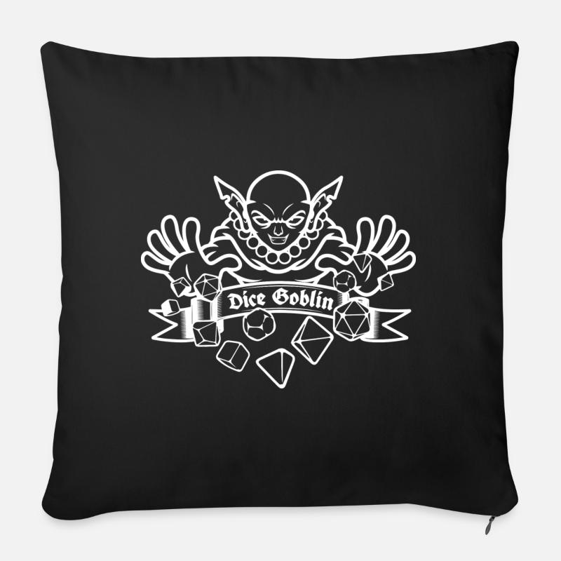 Dice Goblin - Dés pour Lutin - JDR - Coussin et housse de 45 x 45 cm - noir