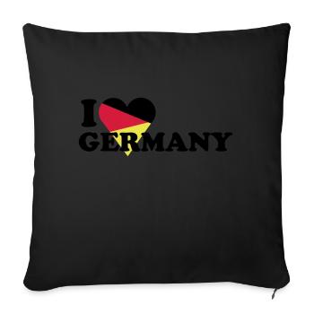 I love Germany / I love Germany with heart - Sofa pillow with filling 45cm x 45cm - black - Front