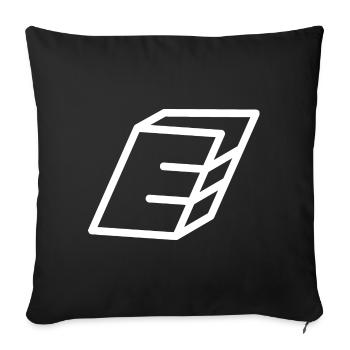 Lettre d’esquisse E - Coussin et housse de 45 x 45 cm - noir - Devant