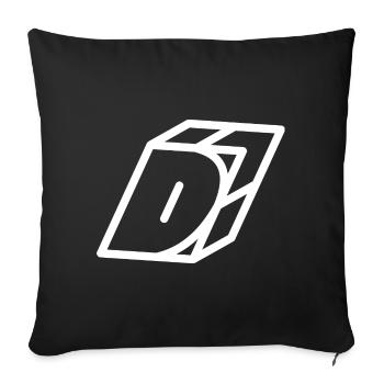 Lettre cadre D - Coussin et housse de 45 x 45 cm - noir - Devant