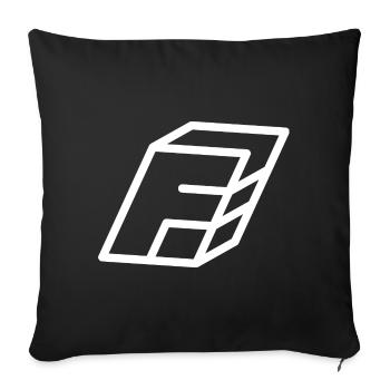Lettre d’esquisse F - Coussin et housse de 45 x 45 cm - noir - Devant