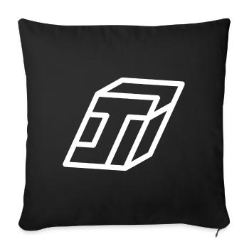 Lettre cadre J - Coussin et housse de 45 x 45 cm - noir - Devant