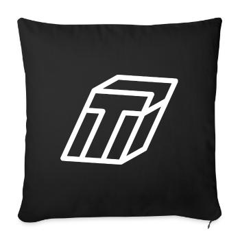 Outline Letter T - Sofa pillow with filling 45cm x 45cm - black - Front