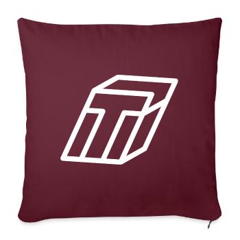 Lettre d’esquisse T - Coussin et housse de 45 x 45 cm - bordeaux - Devant