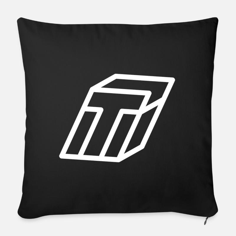 Gliederungsbuchstabe T - Sofakissen mit Füllung 45 x 45 cm - Schwarz