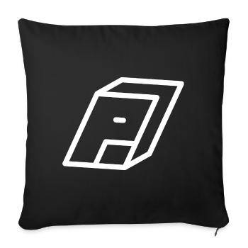 Lettre d’esquisse P - Coussin et housse de 45 x 45 cm - noir - Devant