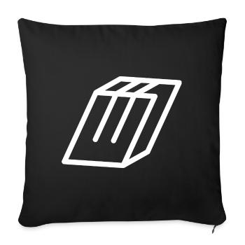 Outline Letter W - Sofa pillow with filling 45cm x 45cm - black - Front
