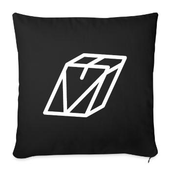 Outline Letter V - Sofa pillow with filling 45cm x 45cm - black - Front