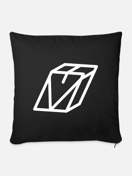 Gliederungsschreiben V - Sofakissen mit Füllung 45 x 45 cm - Schwarz