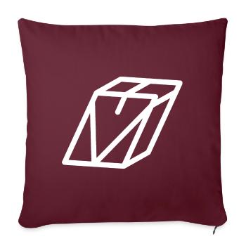 Lettre cadre V - Coussin et housse de 45 x 45 cm - bordeaux - Devant