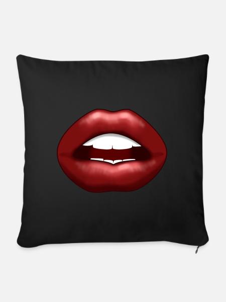 Sexy Lips - Sofakissen mit Füllung 45 x 45 cm - Schwarz