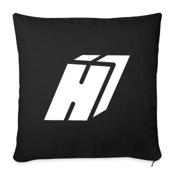 Abstract H letter - Sofa pillow with filling 45cm x 45cm - black - Front