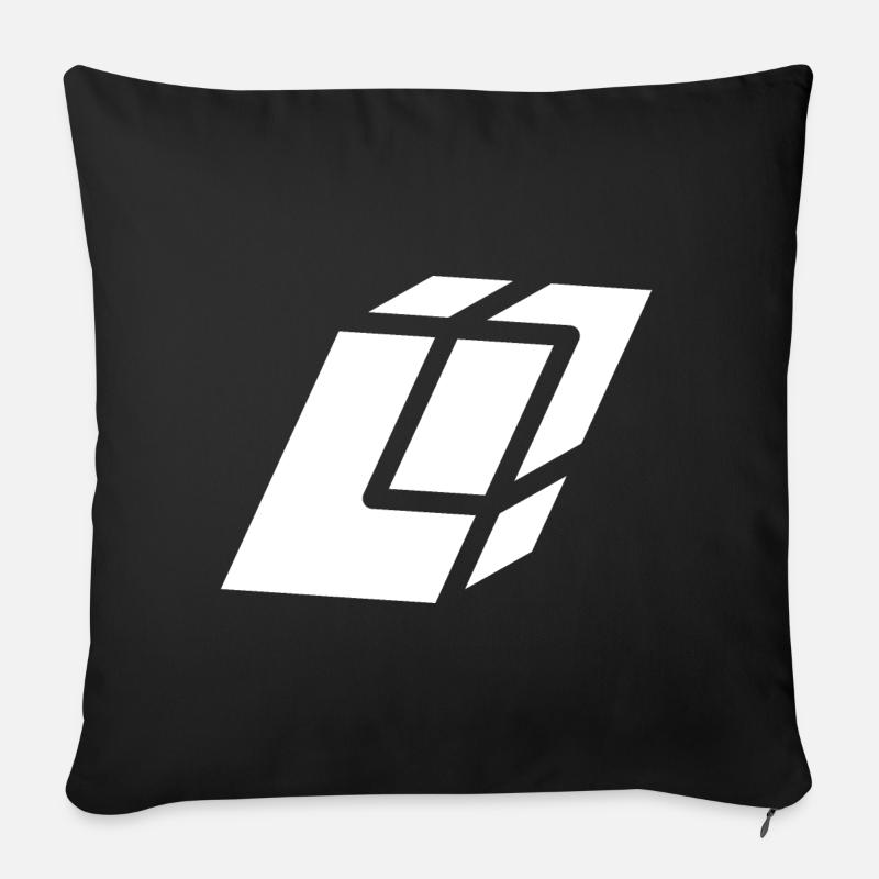 Abstract L letter - Sofa pillow with filling 45cm x 45cm - black