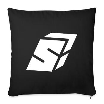 Abstract S letter - Sofa pillow with filling 45cm x 45cm - black - Front