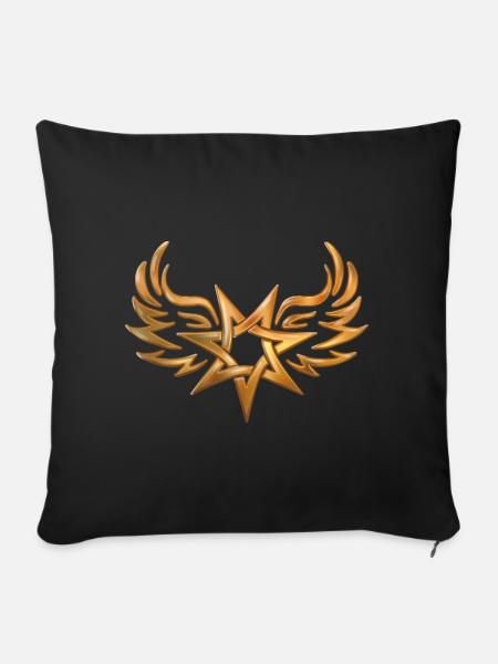 Winged Tribal Star - Sofakissen mit Füllung 45 x 45 cm - Schwarz