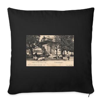 Mihrişah Valide Sultan Fontaine Carte postale Istanbul - Coussin et housse de 45 x 45 cm - noir - Devant