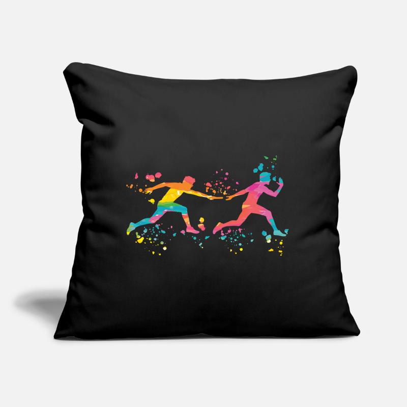 Coureur de relais, Course de relais, Course de relais, Course de relais Coussin et housse de 45 x 45 cm