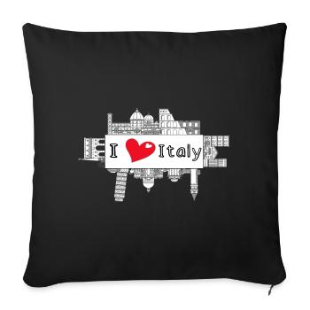 i love italy - Sofa pillow with filling 45cm x 45cm - black - Front