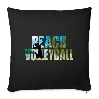 Beachvolleyball - Sofakissen mit Füllung 45 x 45 cm - Schwarz - Vorne
